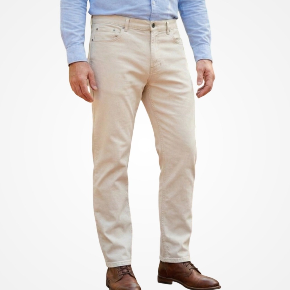 Joseph Abboud Mens Athletic Fit Jeans Size 40 Beige Stretch Straight‎ Leg Pants
